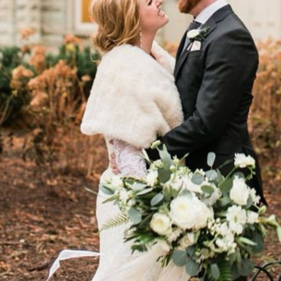 Blums The Vogue Vintage Pearl Mink Fur Wedding White Wrap w/pockets OS luxury - Picture 1 of 13